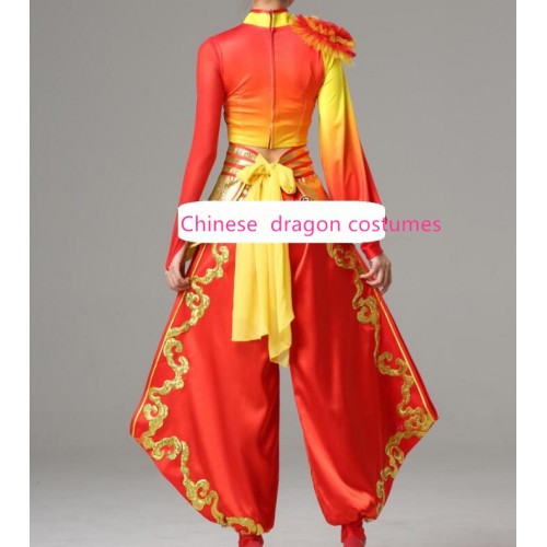 Chinese dragon dance costumes for women chinese folk drummer square yangko dance costumes